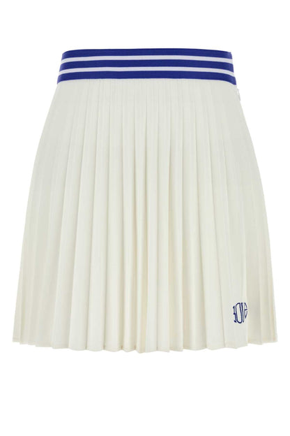 Bode Women White Piquet Court Mini Skirt by Luosophy