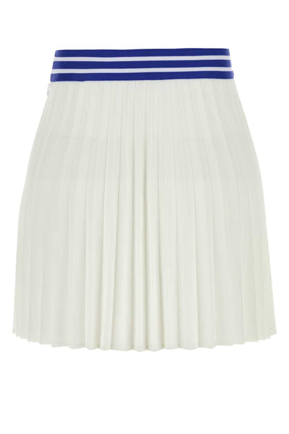Bode Women White Piquet Court Mini Skirt by Luosophy
