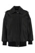 Alexander Mcqueen Women Black Leather Oversize Jacket by Luosophy
