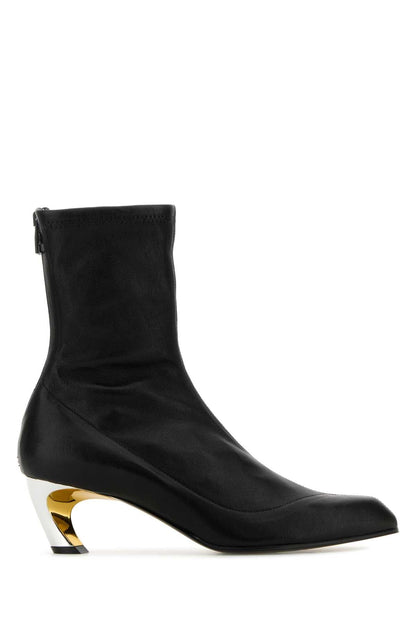 Alexander Mcqueen Women Black Leather Armadillo Ankle Boots by Luosophy
