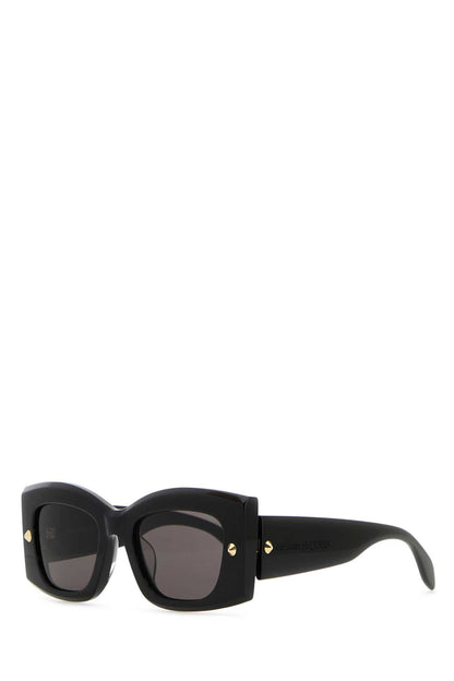 Alexander Mcqueen Women Black Acetate Sunglasses by Luosophy