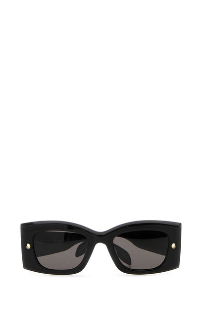 Alexander Mcqueen Women Black Acetate Sunglasses by Luosophy