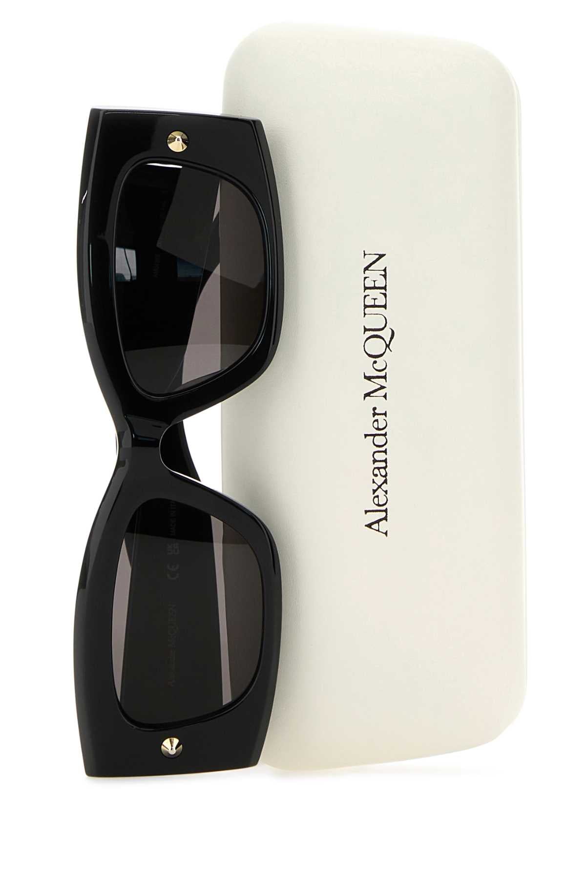 Alexander Mcqueen Women Black Acetate Sunglasses by Luosophy