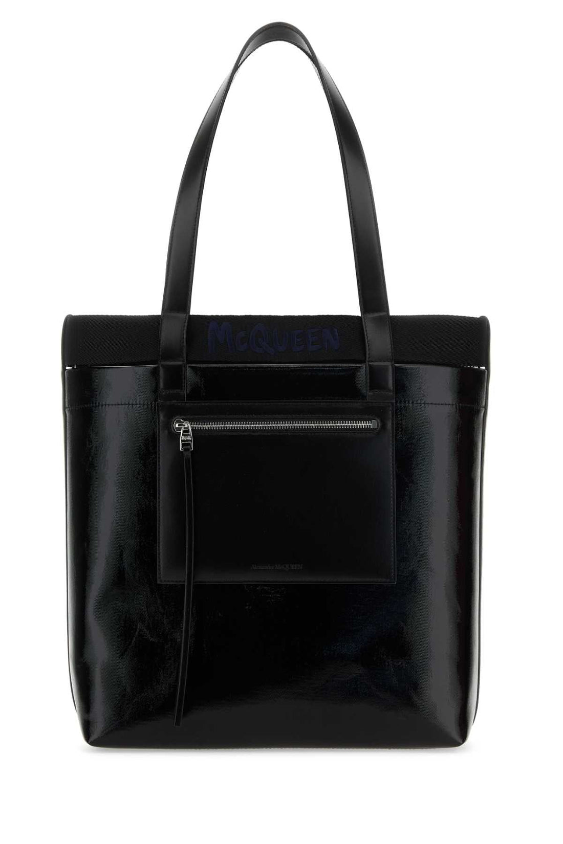 Alexander Mcqueen Men Black Canvas Shopping Bag by Luosophy