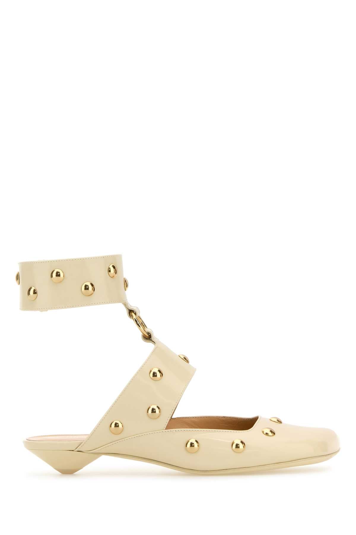 Chloe Women Ivory Leather Jade Sabot by Luosophy
