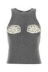 Magda Butrym Women Grey Cashmere Tank Top by Luosophy