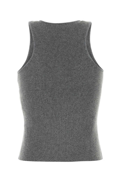 Magda Butrym Women Grey Cashmere Tank Top