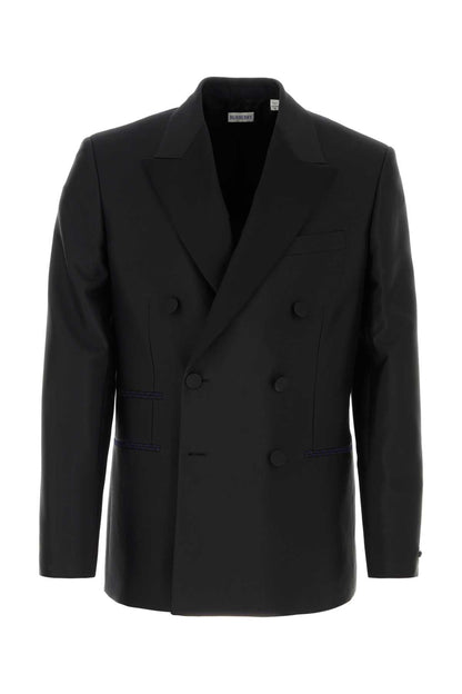 Burberry Men Black Wool Blend Blazer by Luosophy