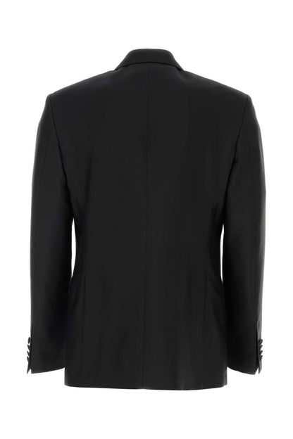 Burberry Men Black Wool Blend Blazer by Luosophy