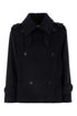 Max Mara Women Dark Blue Wool Blend Laveno Coat by Luosophy