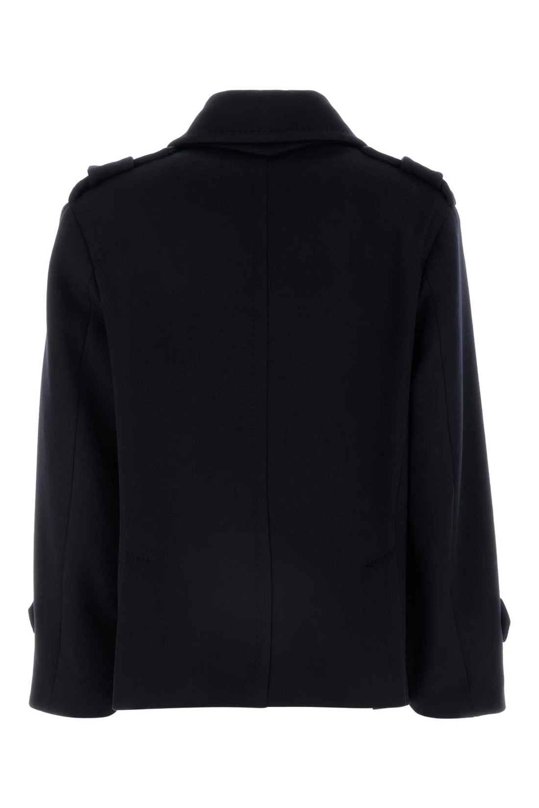 Max Mara Women Dark Blue Wool Blend Laveno Coat by Luosophy