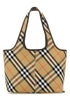 Burberry Women Embroidered Canvas Small Check Shopping Bag by Luosophy