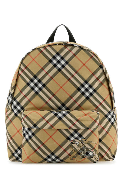 Burberry Men Embroidered Fabric Check Backpack by Luosophy