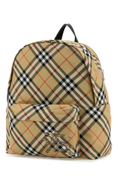 Burberry Men Embroidered Fabric Check Backpack by Luosophy