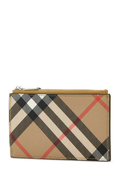 Burberry Men Printed Canvas Check Card Holder by Luosophy