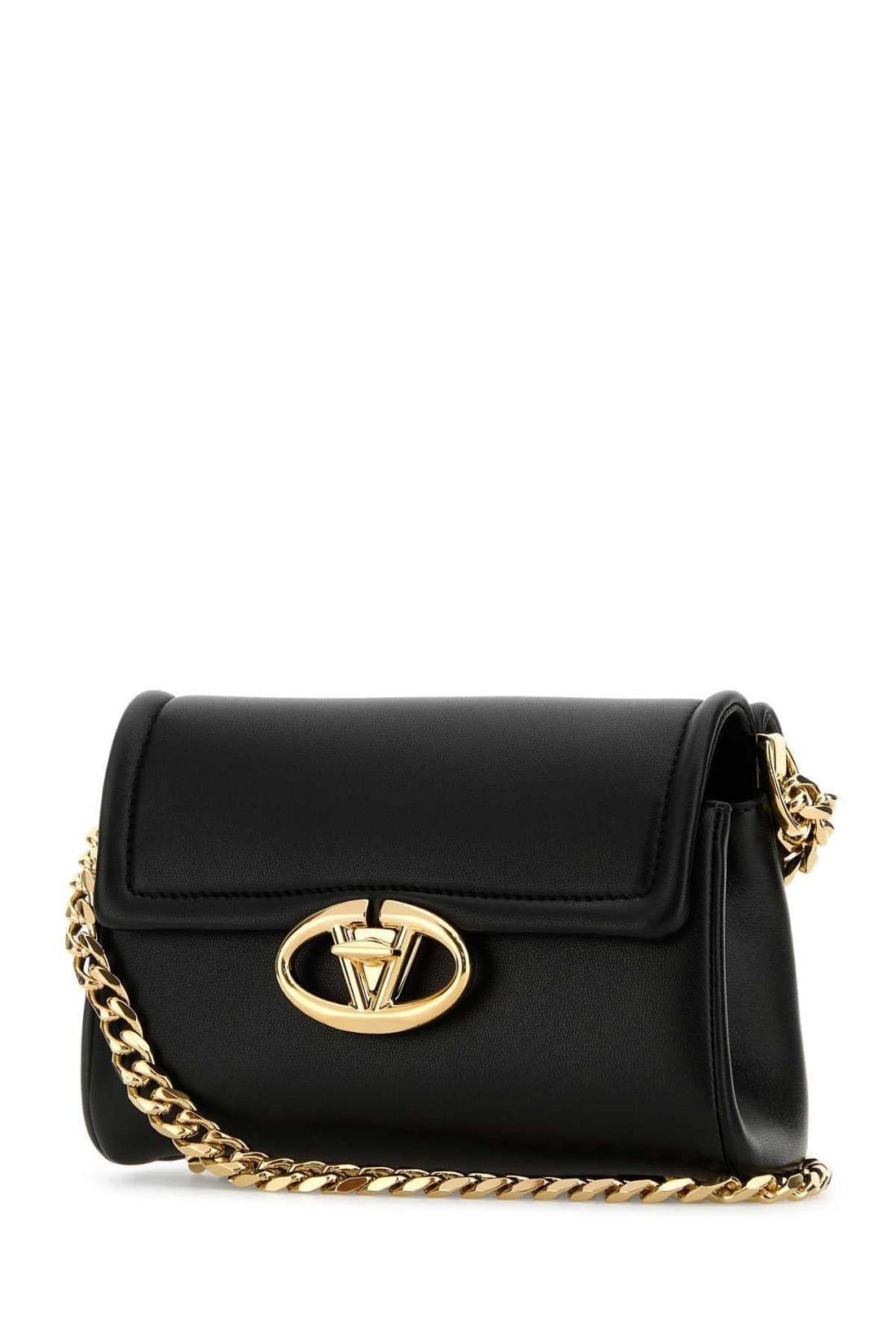 Valentino Garavani Women Black Leather Vlogo Shoulder Bag  DestGlow