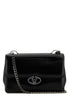 Valentino Garavani Women Black Leather Medium Vlogo Shoulder Bag by Luosophy