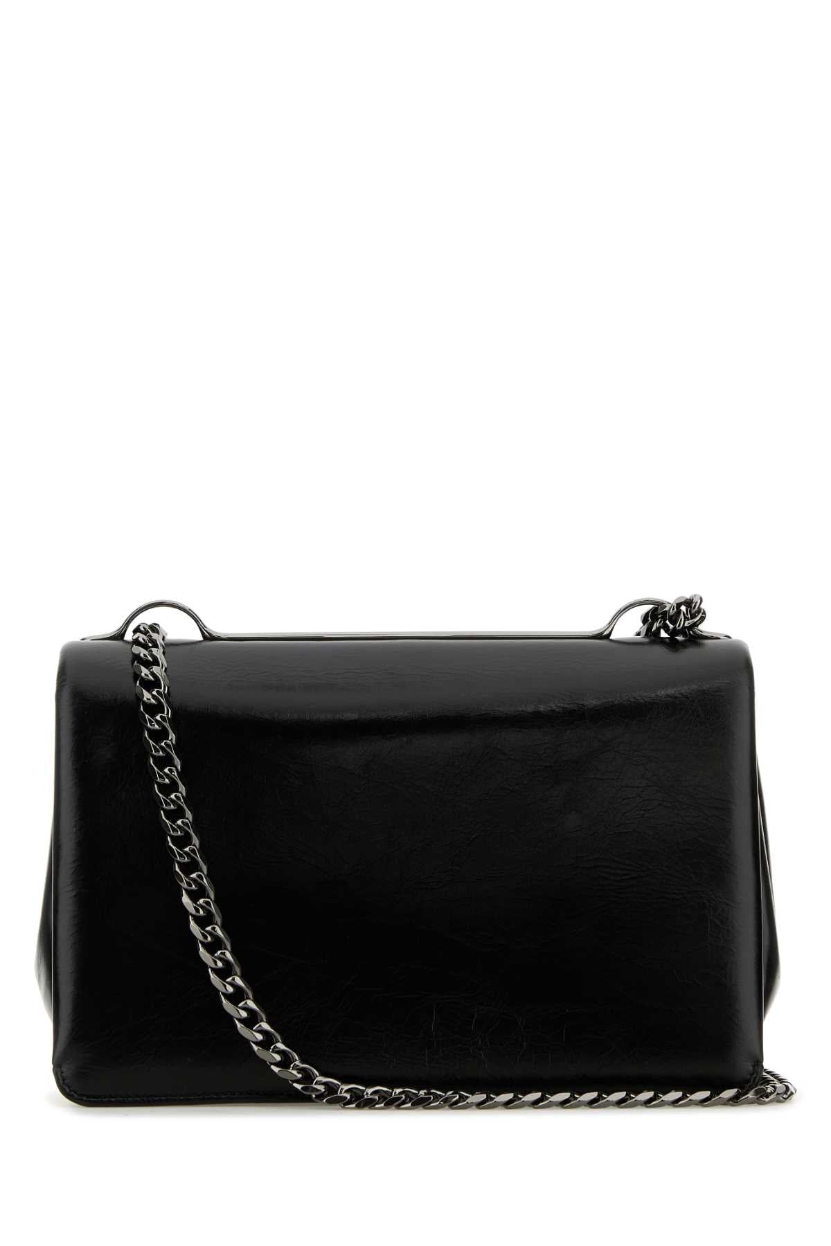 Valentino Garavani Women Black Leather Medium Vlogo Shoulder Bag by Luosophy