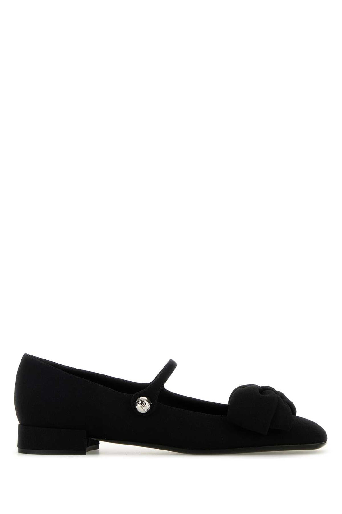 Valentino Garavani Women Black Crepe Bowjane Ballerinas by Luosophy