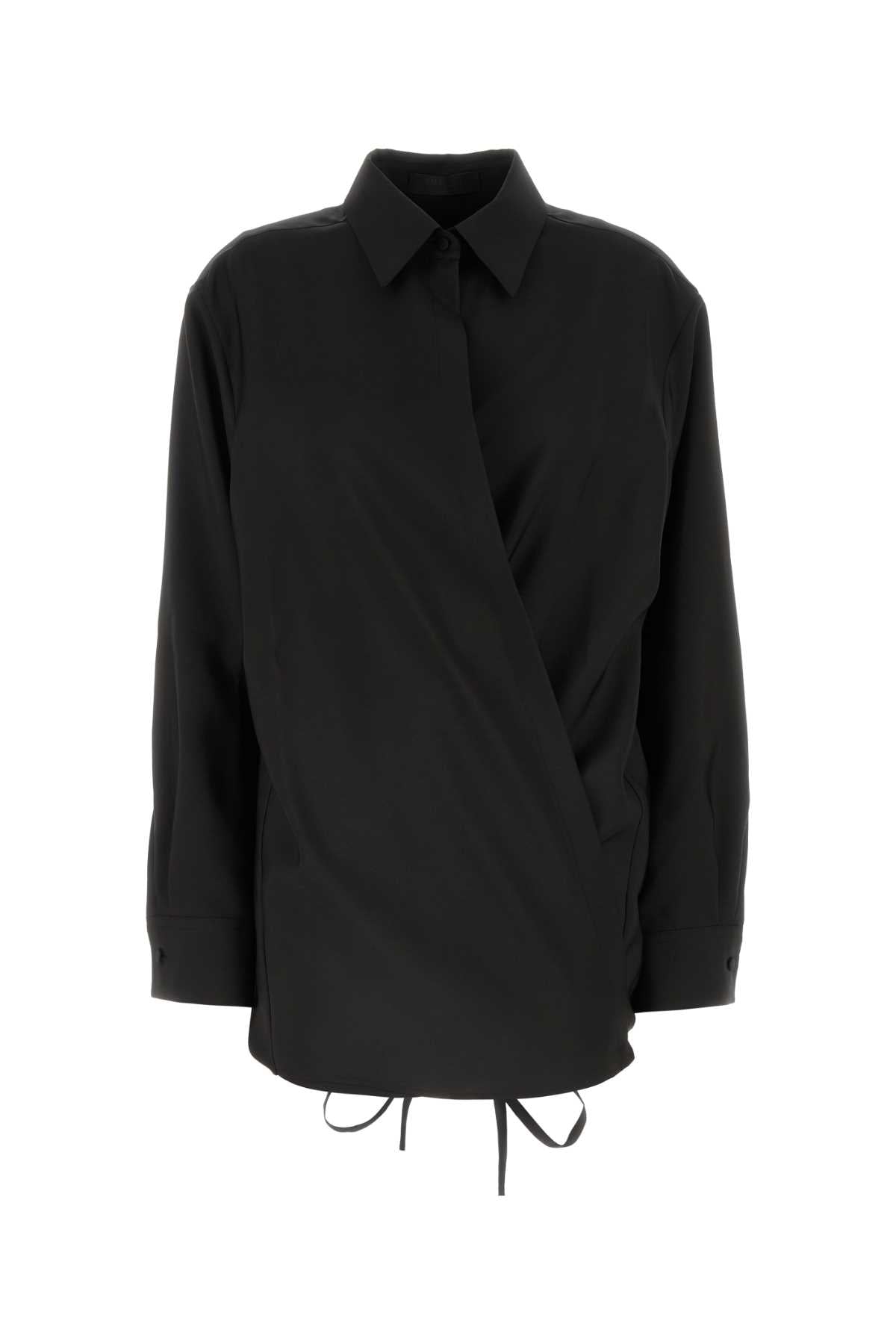 Valentino Garavani Women Black Wool Blend Shirt by Luosophy