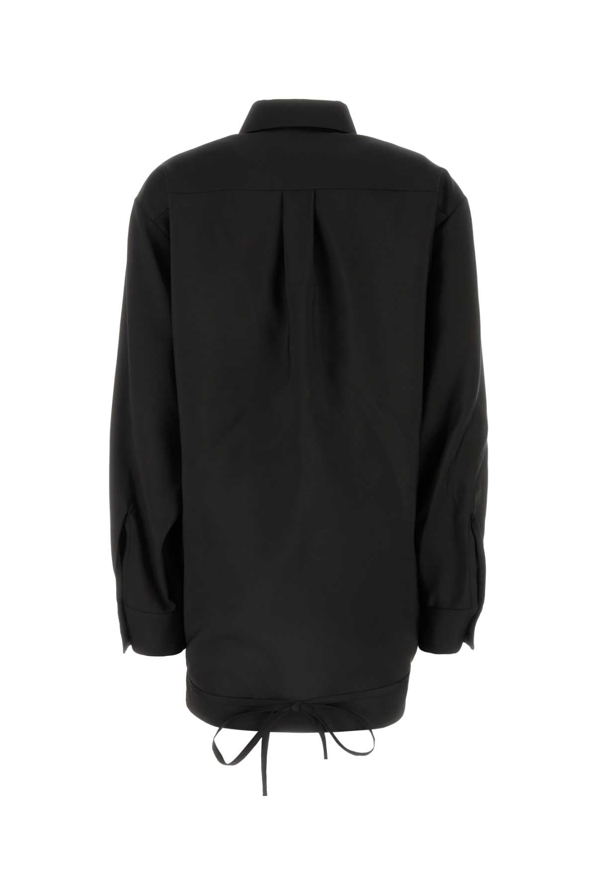 Valentino Garavani Women Black Wool Blend Shirt by Luosophy
