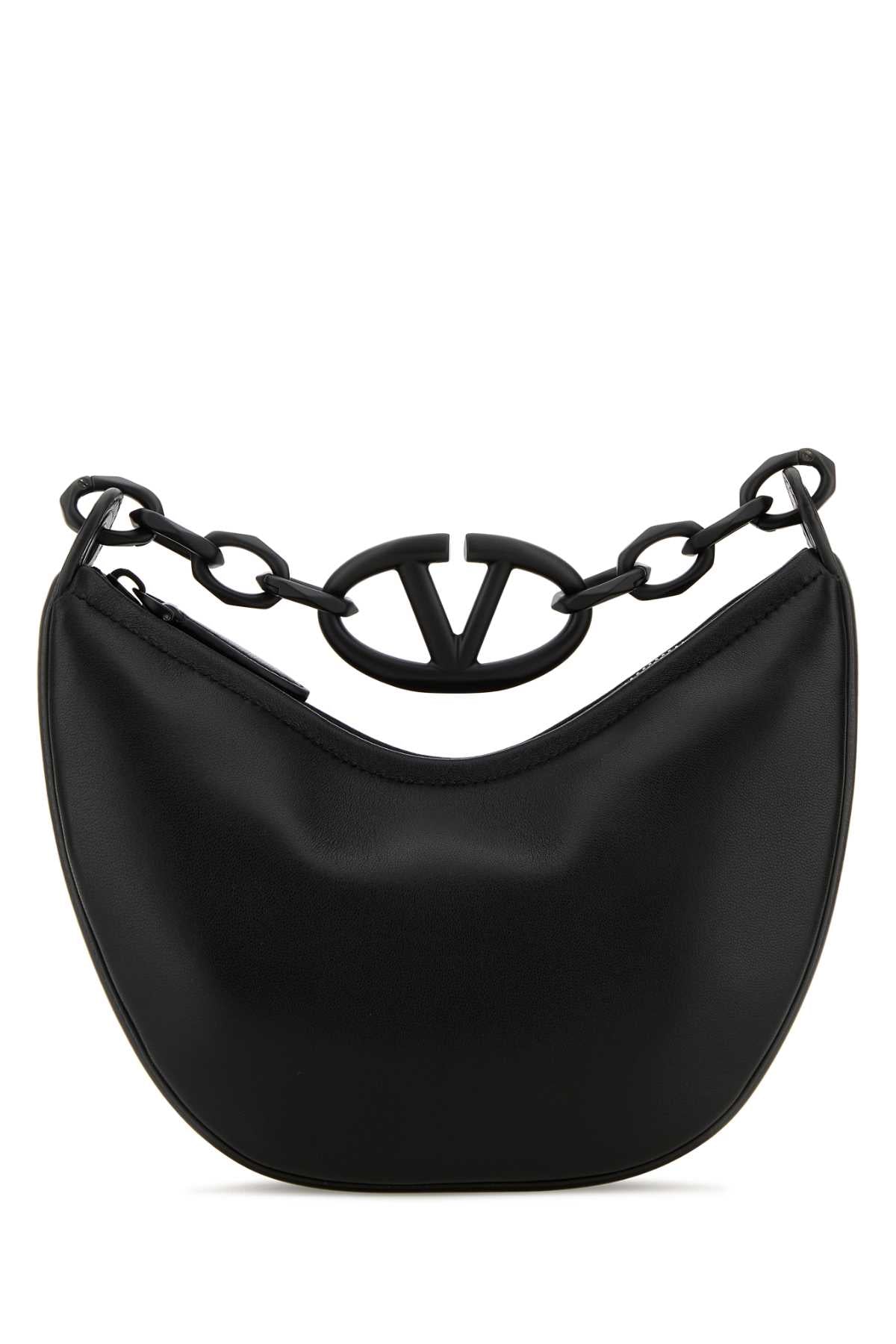 Valentino Garavani Women Black Leather Hobo Vlogo Moon Handbag by Luosophy