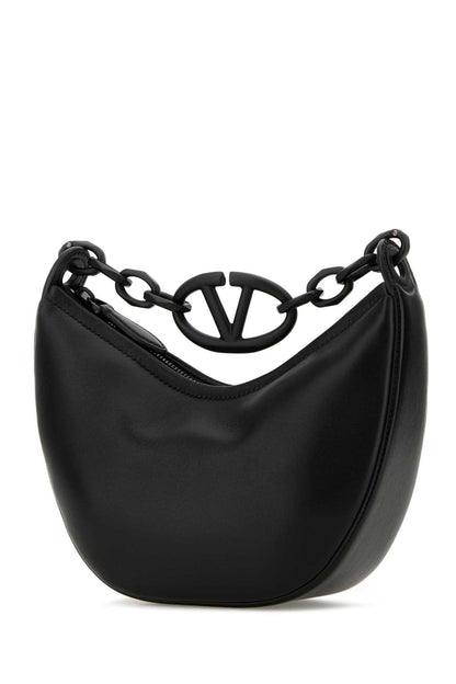 Valentino Garavani Women Black Leather Hobo Vlogo Moon Handbag by Luosophy