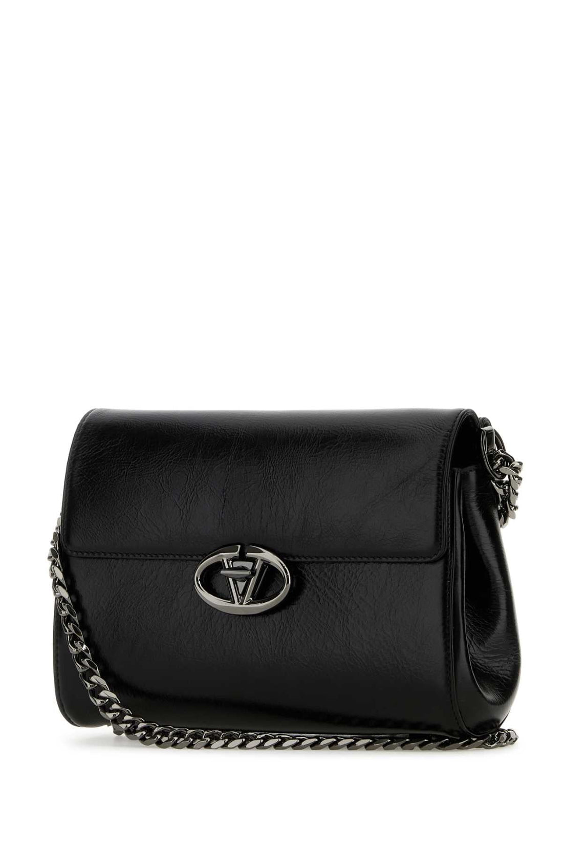 Valentino Garavani Women Black Leather Vlogo Shoulder by Luosophy