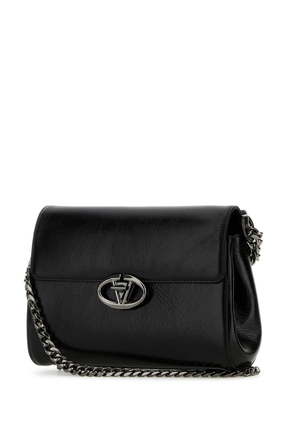 Valentino Garavani Women Black Leather Vlogo Shoulder by Luosophy