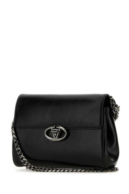 Valentino Garavani Women Black Leather Vlogo Shoulder by Luosophy