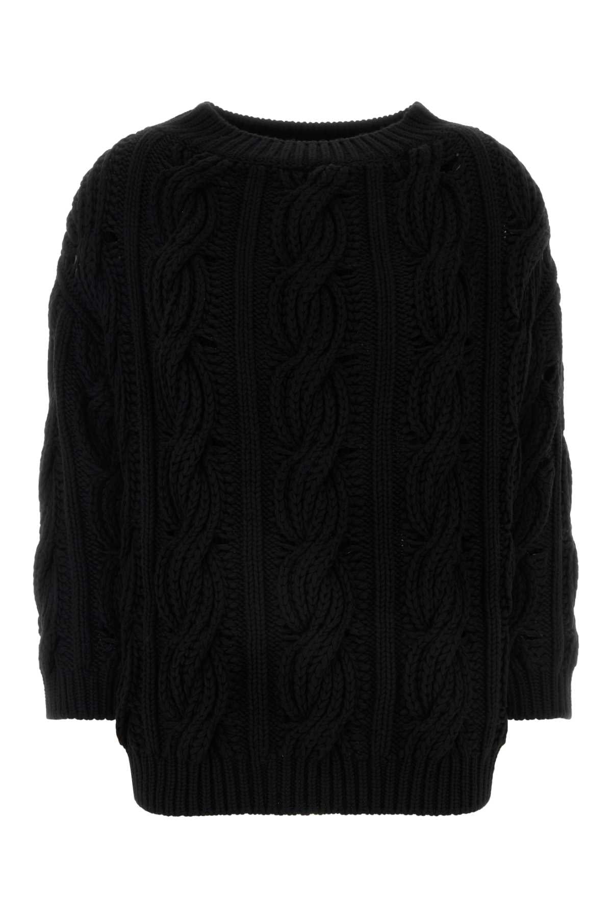 Valentino Garavani Women Black Wool Sweater by Luosophy