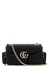 Gucci Women Black Leather Small Gg Marmont Shoulder Bag by Luosophy