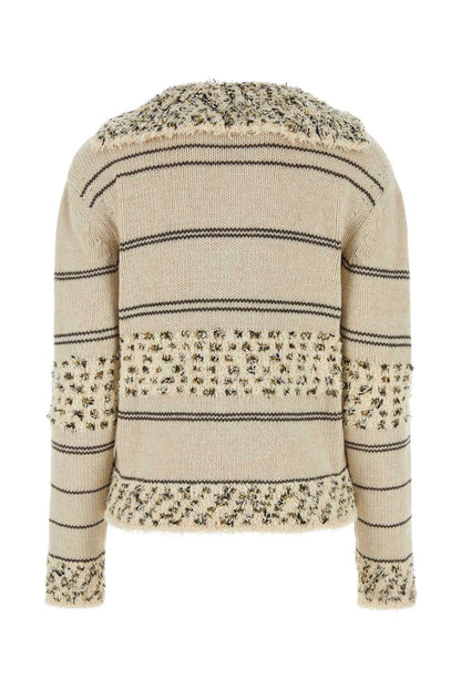Bottega Veneta Women Embroidered Wool Blend Polo Shirt by Luosophy