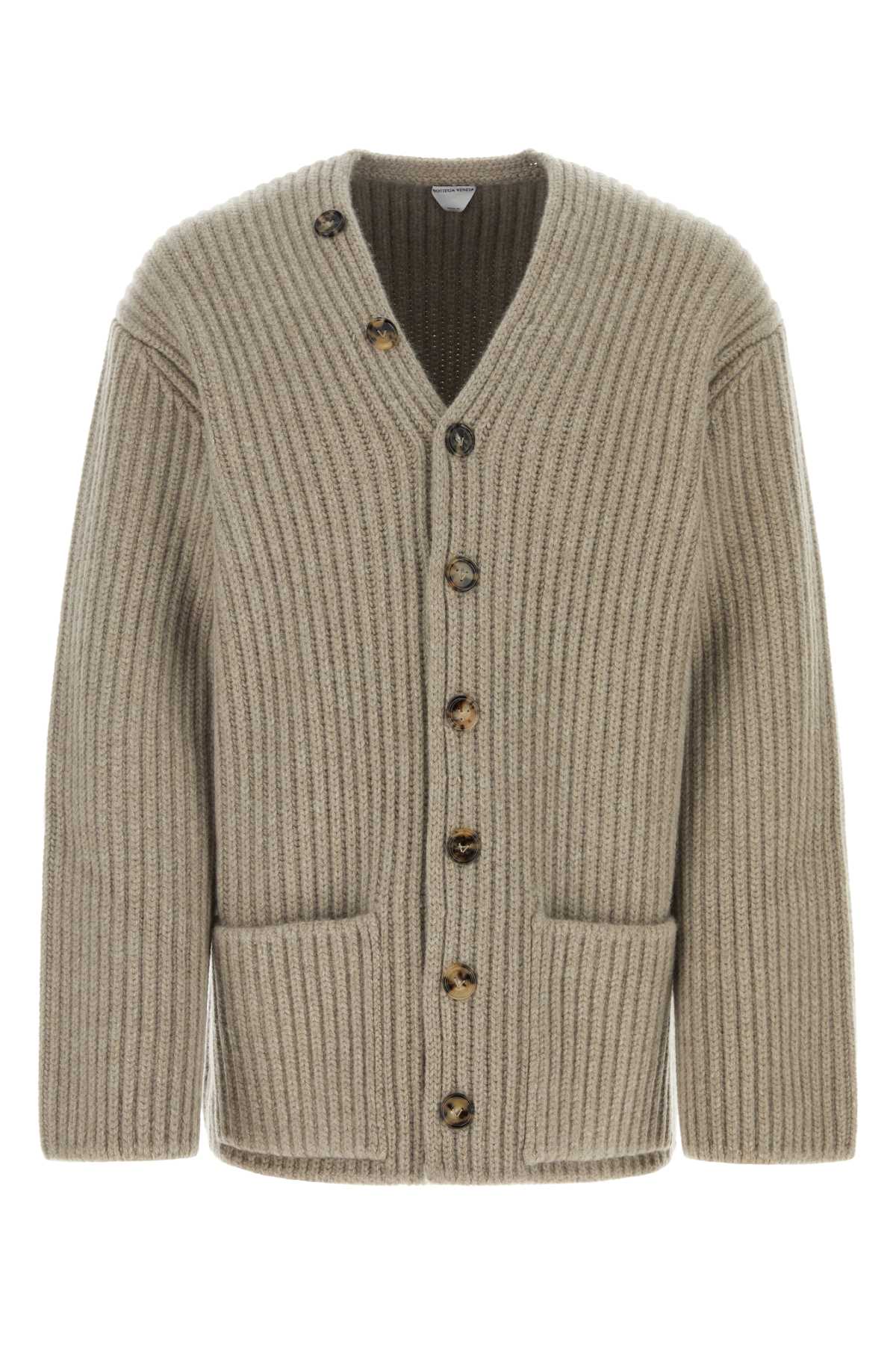 Bottega Veneta Men Cappuccino Wool Blend Cardigan by Luosophy