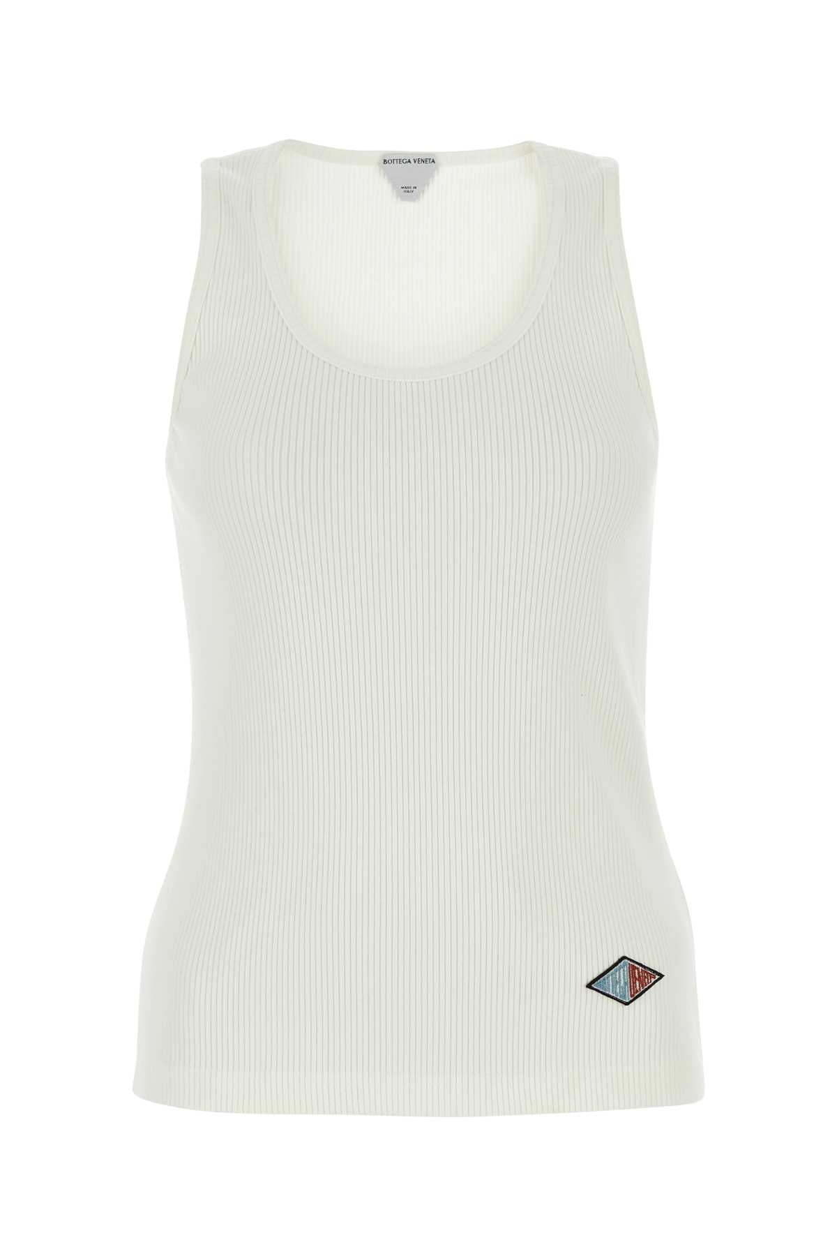 Bottega Veneta Women White Stretch Cotton Tank Top by Luosophy
