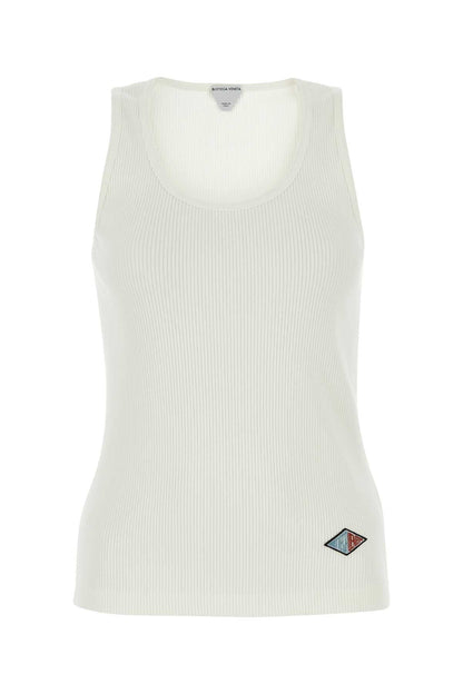 Bottega Veneta Women White Stretch Cotton Tank Top by Luosophy
