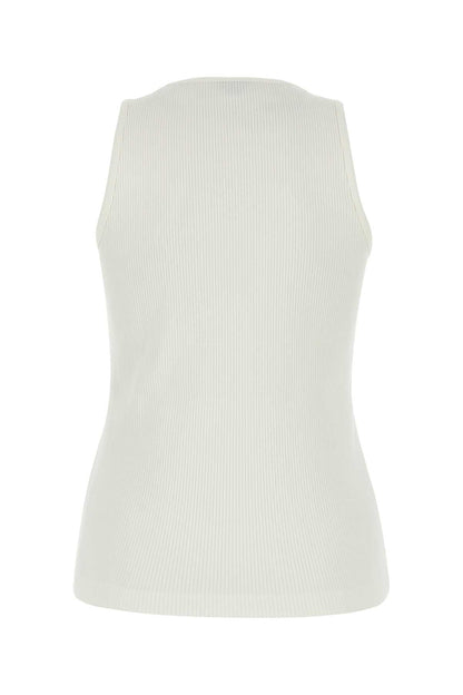 Bottega Veneta Women White Stretch Cotton Tank Top by Luosophy
