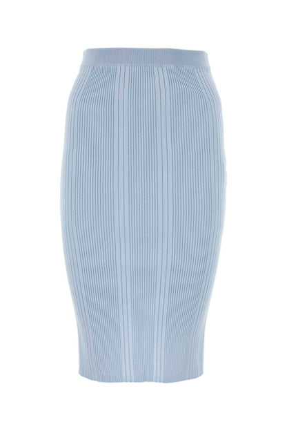 Bottega Veneta Women Pastel Light-Blue Cotton Skirt by Luosophy