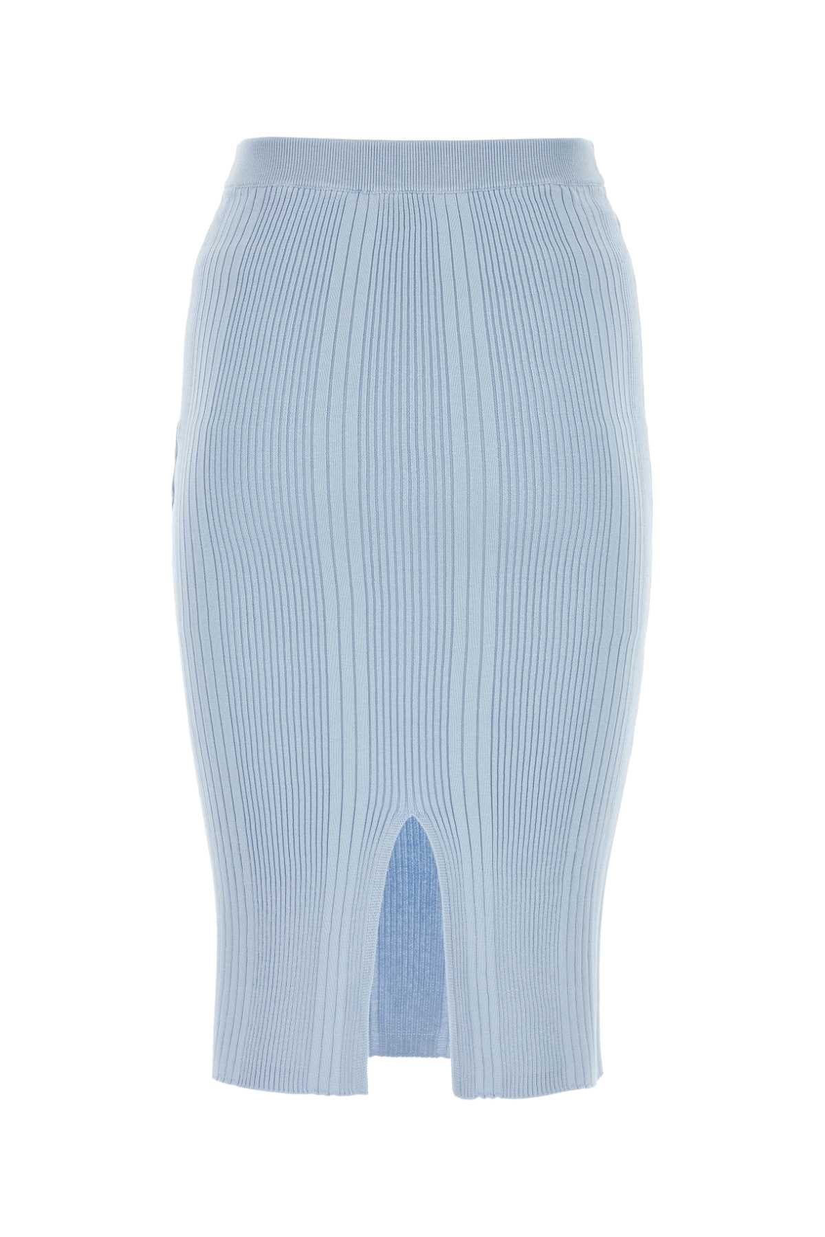 Bottega Veneta Women Pastel Light-Blue Cotton Skirt by Luosophy