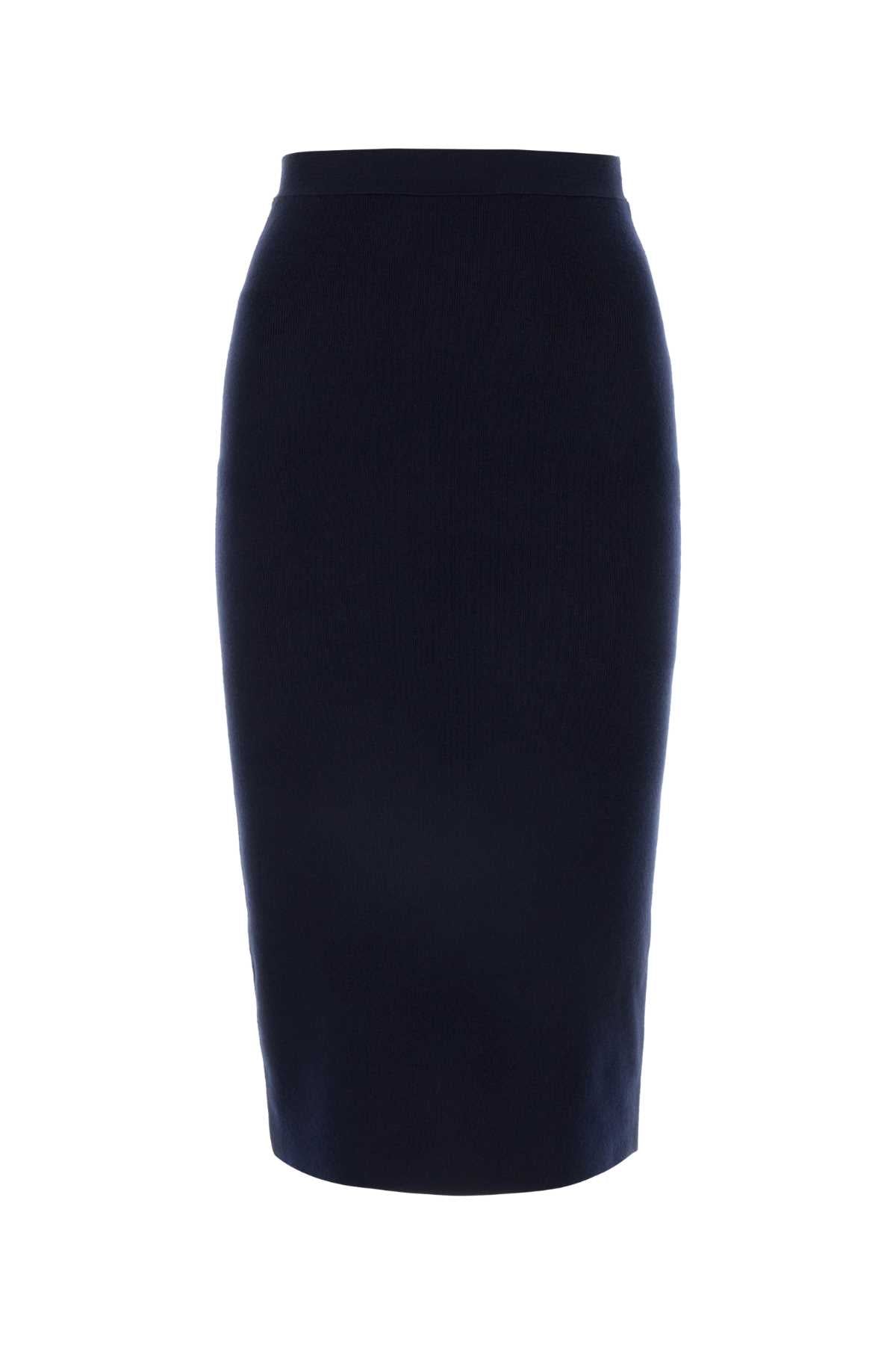Bottega Veneta Women Midnight Blue Cashmere Blend Skirt by Luosophy