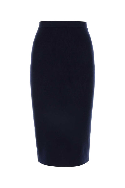 Bottega Veneta Women Midnight Blue Cashmere Blend Skirt by Luosophy