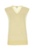 Bottega Veneta Women Pastel Yellow Cotton Blend Vest by Luosophy