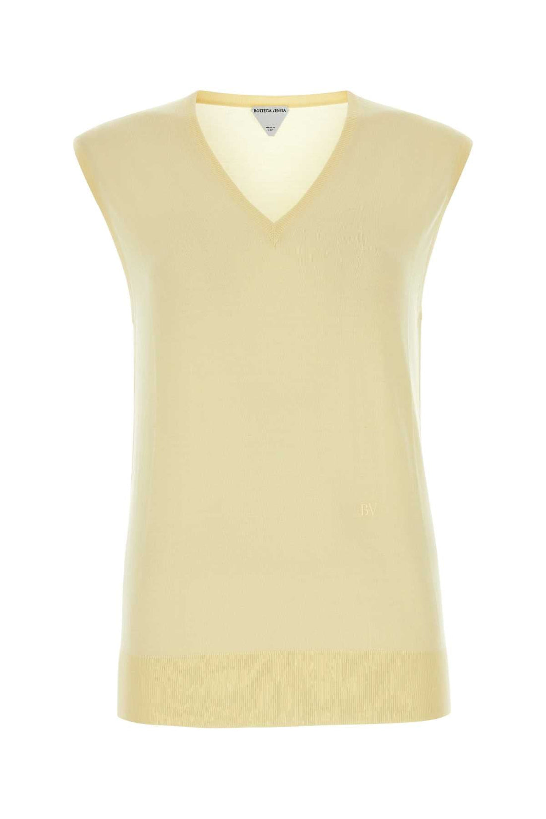 Bottega Veneta Women Pastel Yellow Cotton Blend Vest by Luosophy