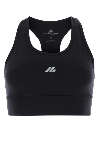 Balenciaga Women Black Stretch Nylon Crop-Top by Luosophy
