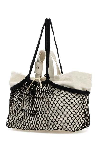 Balenciaga Women Two-Tone Canvas And Mesh Medium 24/7 Shopping Bag by Luosophy