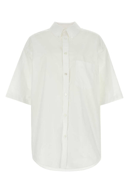 Balenciaga Women White Poplin Oversize Shirt by Luosophy
