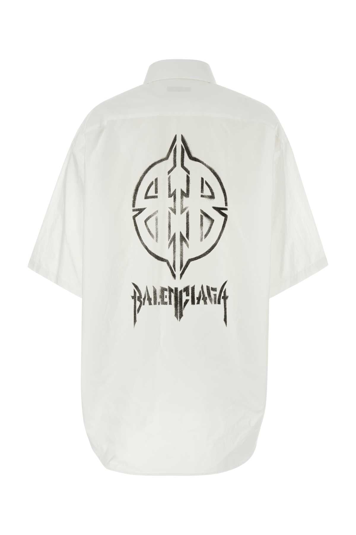 Balenciaga Women White Poplin Oversize Shirt by Luosophy
