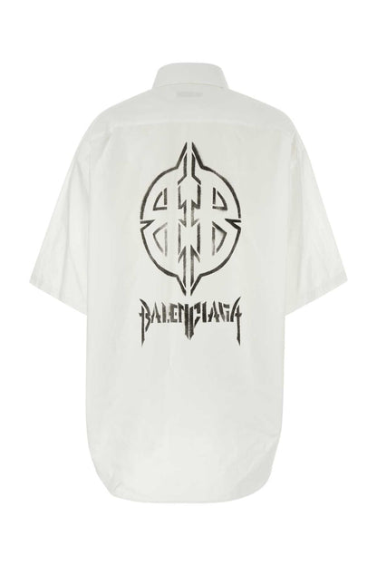 Balenciaga Women White Poplin Oversize Shirt by Luosophy