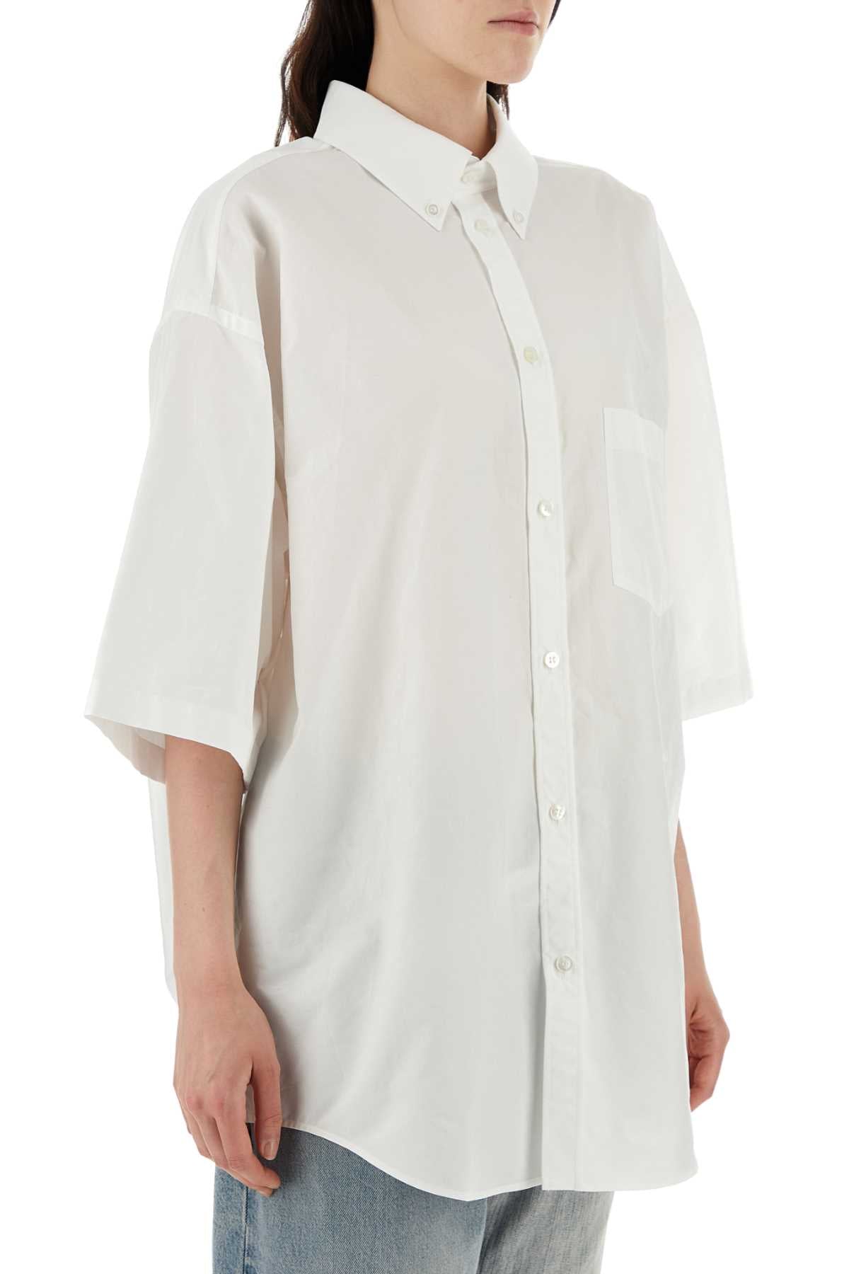 Balenciaga Women White Poplin Oversize Shirt by Luosophy