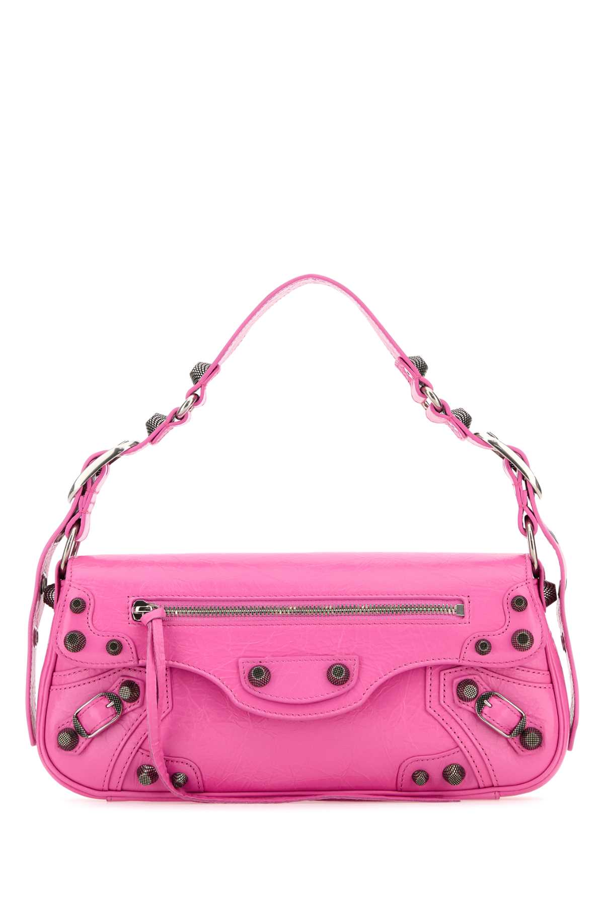 Balenciaga Women Fuchsia Leather Small Le Cagole Sling Shoulder Bag by Luosophy